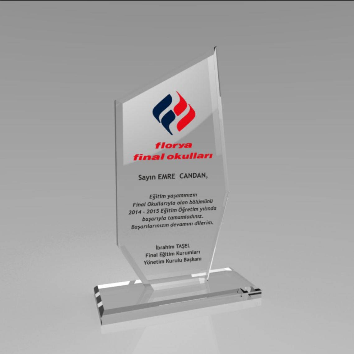 KRİSTAL PLAKET ESK 038